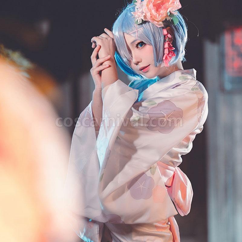 Re : Zero-Starting life in another World Rem Kimono Yukata Cosplay Costume coscarnival
