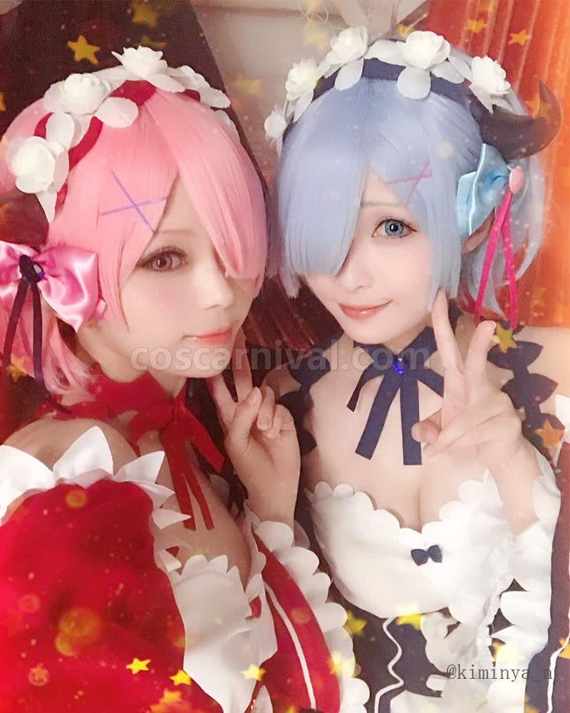 Re:ZERO -Starting Life in Another World Rem Ram Little Devil Cosplay Costume