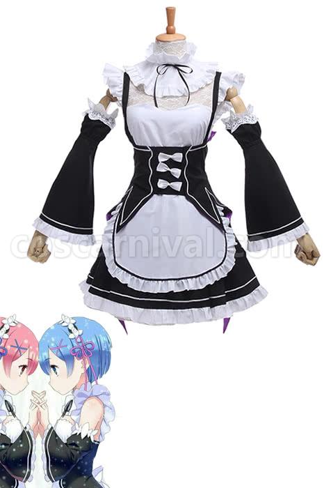 Re:ZERO -Starting Life in Another World Rem Ram Maid Uniforms Dresses Cosplay Costume coscarnival