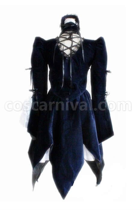Rozen Maiden Suigintou Lolita Dark Blue Dress Cosplay Costume coscarnival