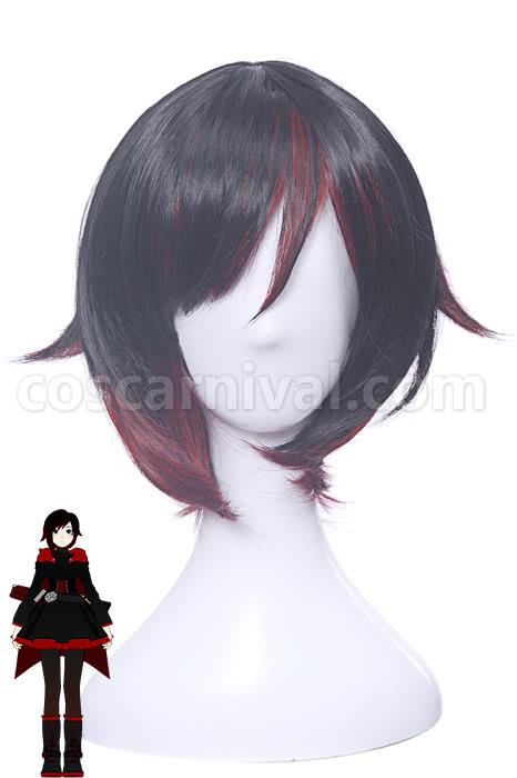 ruby rose red and black short wigs anime cosplays