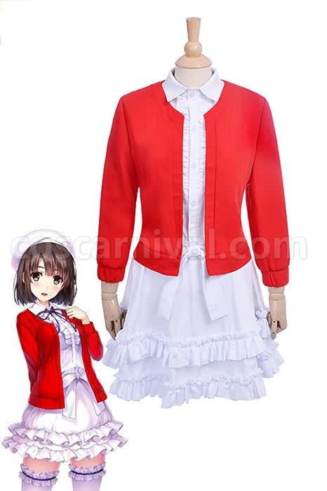 Saekano: How to Raise a Boring Girlfriend Megumi Kato Red Dress Cosplay Costume coscarnival