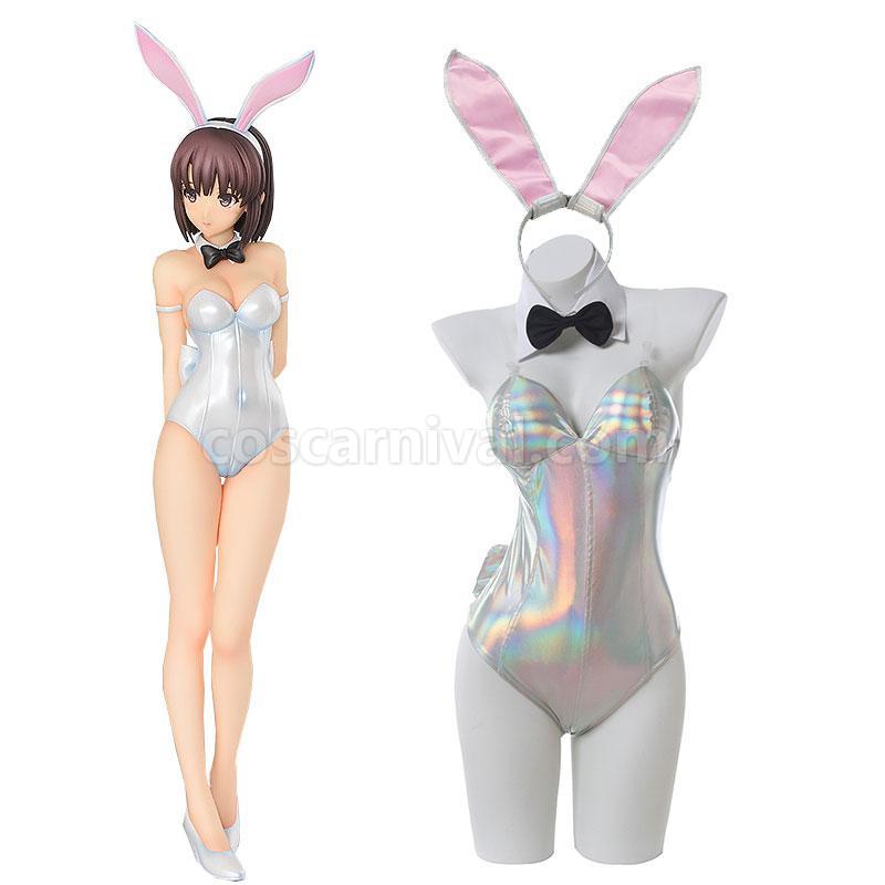 Saenai Heroine no Sodatekata Megumi Kato Sliver Bunny Girl JumpSuit Cosplay Costume coscarnival