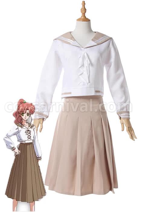 Sailor Moon Sailor Jupiter Kino Makoto 4 Series White Cosplay Costume coscarnival