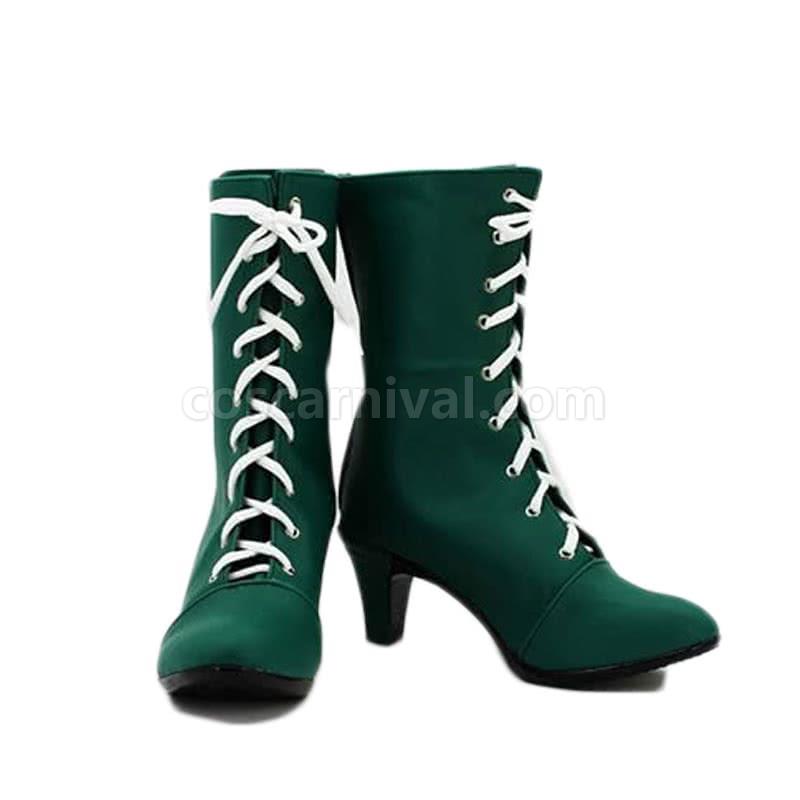 Sailor Moon Sailor Jupiter Kino Makoto Shoes Green Boots Cosplay Costume coscarnival