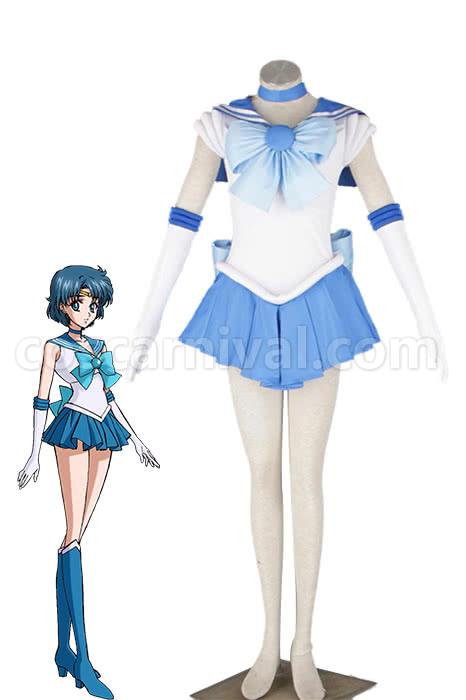 Sailor Moon Sailor Mercury Mizuno Ami Amy Anderson Fighting Uniform Cosplay Costume coscarnival