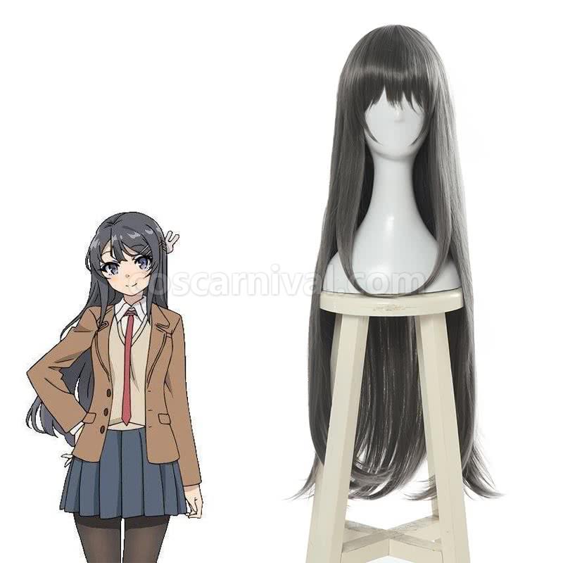 seishun buta yarou wa bunny girl senpai no yume wo minai sakurajima mai dark gray long wigs custom cosplay