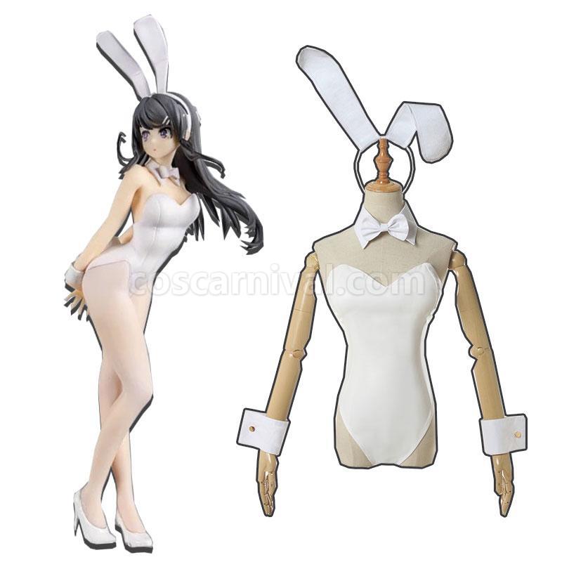 Seishun Buta Yarou wa Bunny Girl Senpai no Yume wo Minai Sakurajima Mai White Bunny Girl Cosplay Costume coscarnival