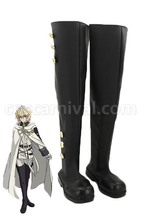 Seraph of the end Mikaela Hyakuya Shoes Long Boots Cosplay Costume coscarnival