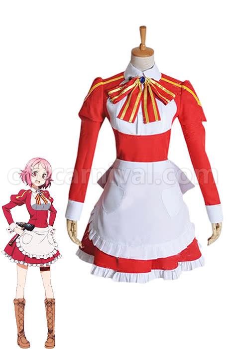 Sword Art Online Lizbeth Rika Shinozaki Dress Cosplay Costume coscarnival