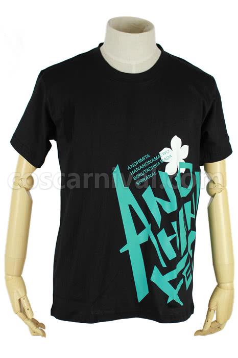 The ANOHANA PROJECT luminous with black short sleeves Cosplay Costume coscarnival