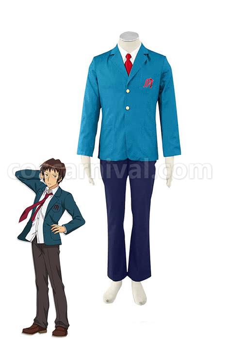 The Melancholy Of Haruhi Suzumiya Uniform Kyon Cosplay Costume coscarnival