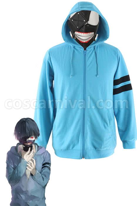 Tokyo Ghoul Kaneki Ken Blue Coat Cosplay Costume coscarnival