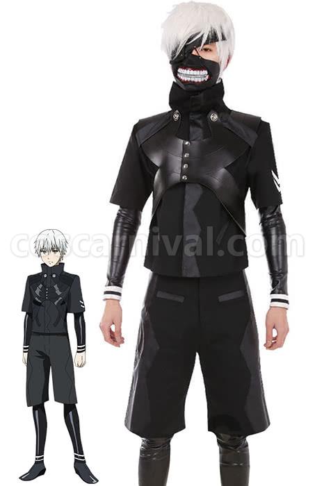 Tokyo Ghouls II Ken Kaneki Leather Suit~Hooded Coat Cosplay Costume coscarnival