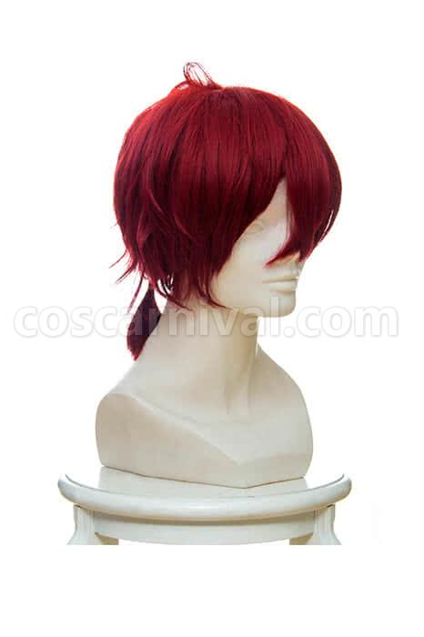 violet evergarden claudia hoggins wigs short wine red synthetic man wigs cosplays