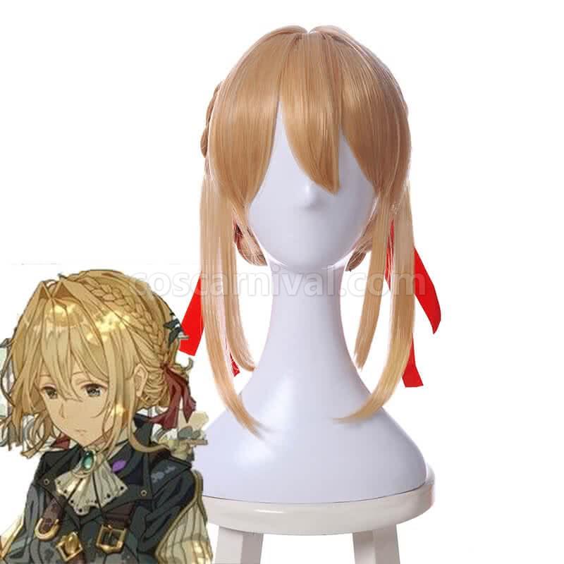 Violet Evergarden Violet Evergarden Synthetic Short Blonde Cosplay Costume coscarnival