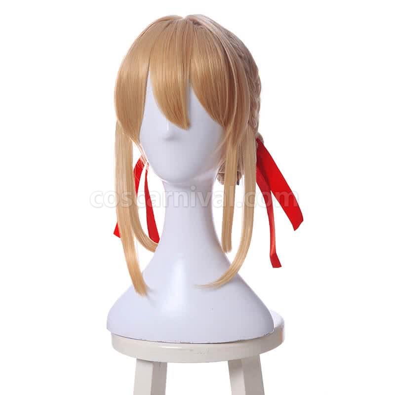 Violet Evergarden Violet Evergarden Synthetic Short Blonde Cosplay Costume  coscarnival