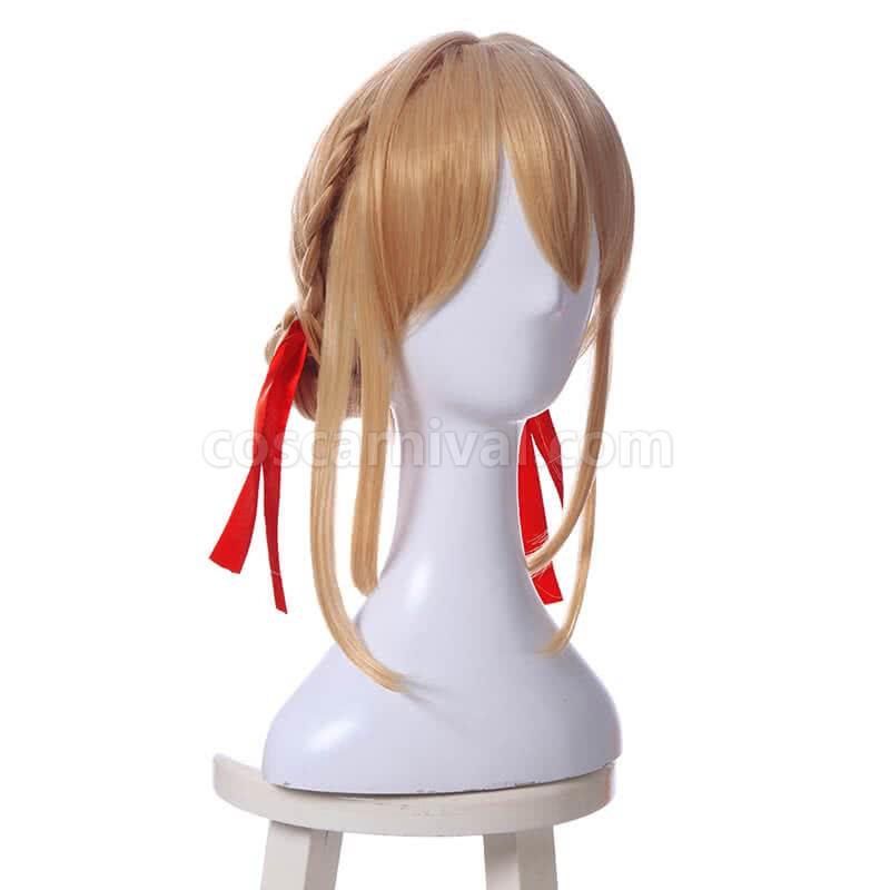 Violet Evergarden Violet Evergarden Synthetic Short Blonde Cosplay Costume  coscarnival