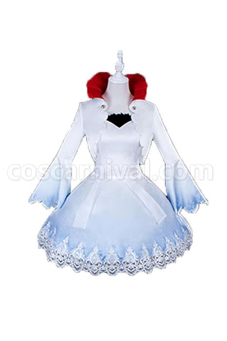 Weiss Schnee Lovely White and Blue Cosplay Costume coscarnival