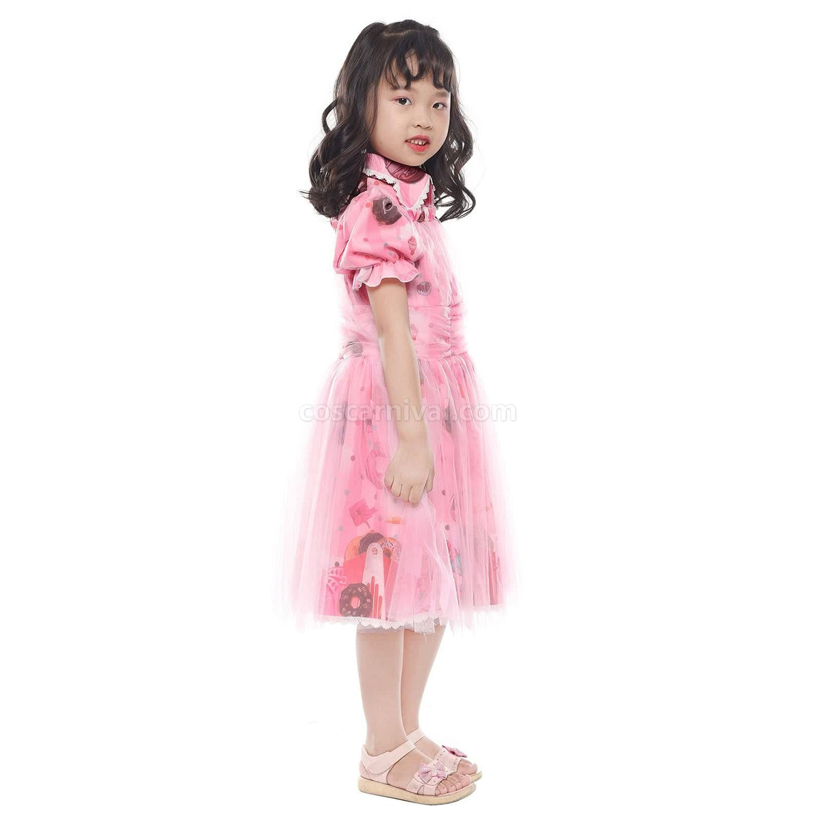 Women Girls Lolita Gorgeously Pink Puffy dress Dresses Cosplay Costume, detail 2