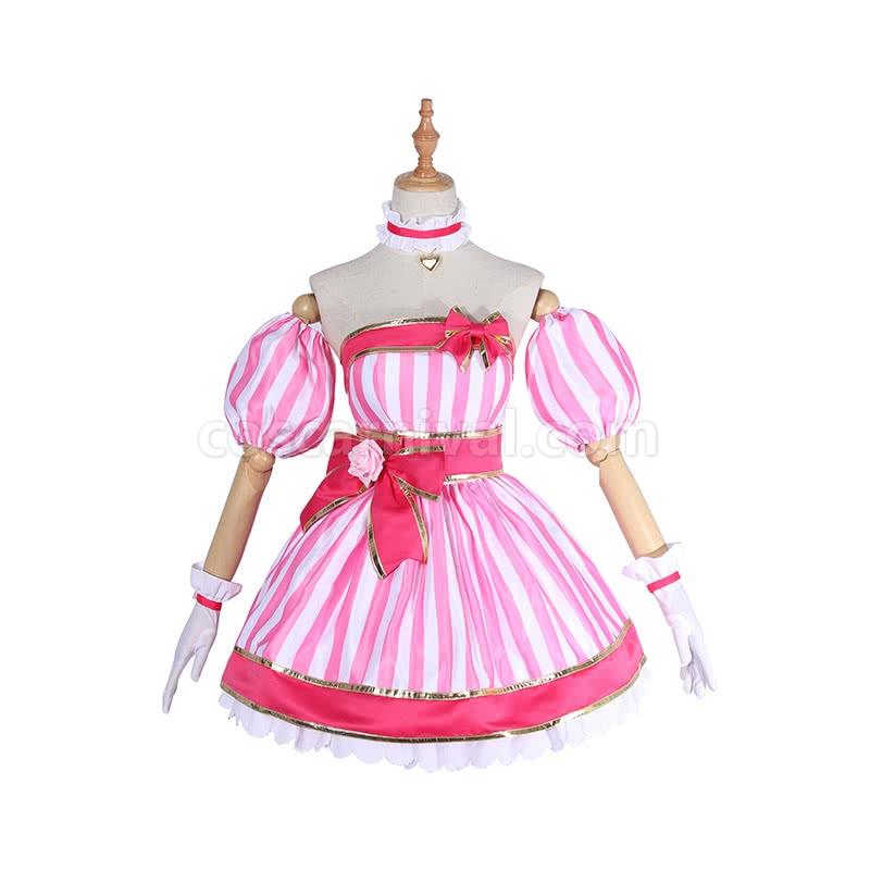 Youtuberキズナアイ女ピンクドレスコスプレ衣装coscarnival