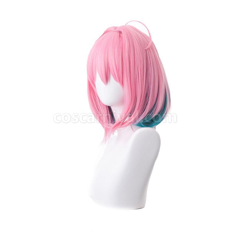 yumemi riamu pink mixed blue short wigs costumes