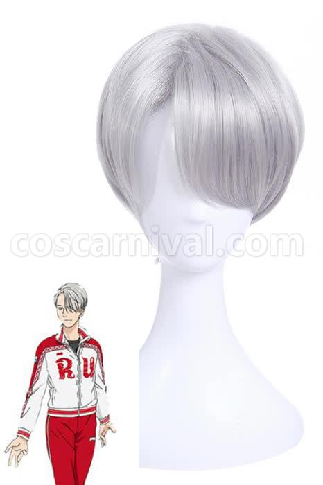 yuri on ice victor nikiforov wigs men short light gray wigs anime cosplay costumes