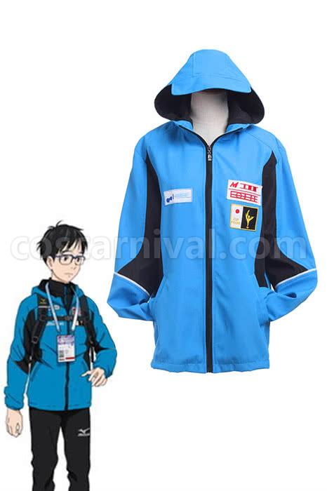 Yuri on Ice Yuri Katsuki Blue Sportswear Jacket Cosplay Costume coscarnival