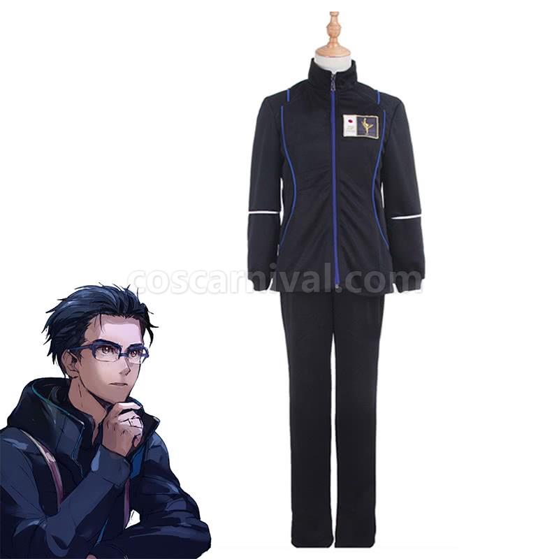 Yuri on Ice Yuri Katsuki Dark Blue Sportswear Suits Cosplay Costume coscarnival