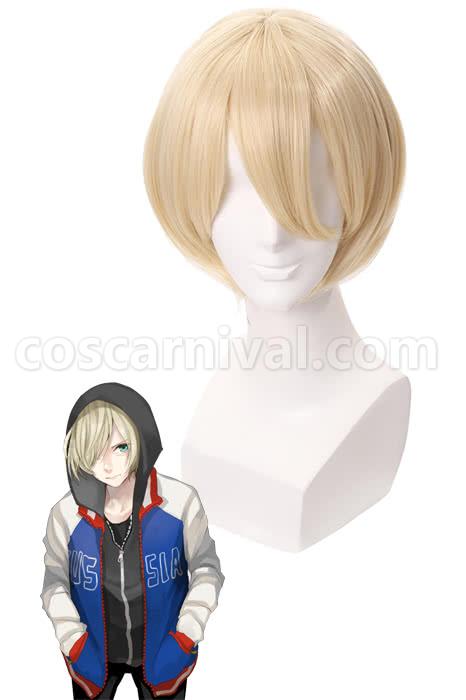yuri on ice yuri plisetsky blonde short synthetic wigs anime cosplays