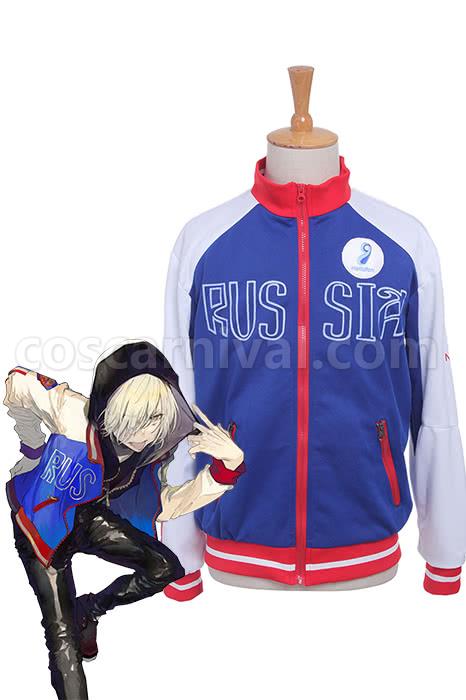 Yuri on Ice Yuri Plisetsky Blue Sportswear Coat Cosplay Costume coscarnival