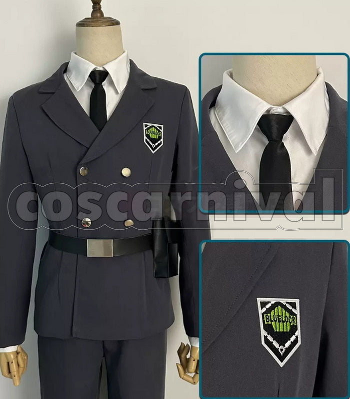 BLUE LOCK Rin Itoshi Hyoma Chigiri Meguru Bachira Reo Mikage Security Uniform Cosplay Costume