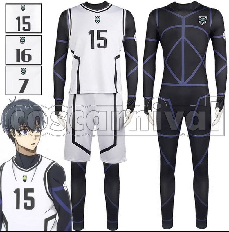 BLUE LOCK Yoichi Isagi Meguru Bachira White Sportswear Cosplay Costume