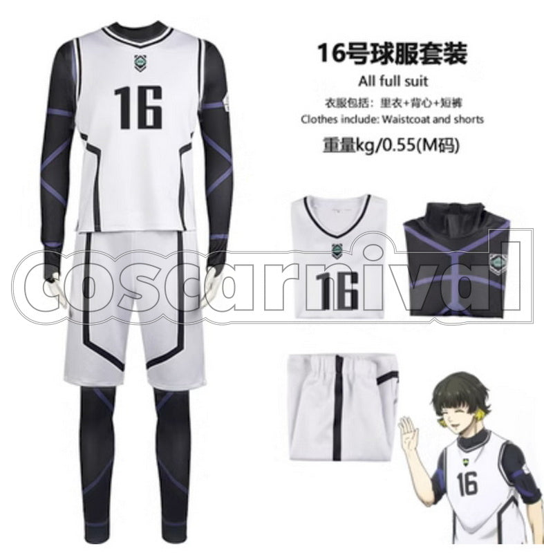 BLUE LOCK Yoichi Isagi Meguru Bachira White Sportswear Cosplay Costume
