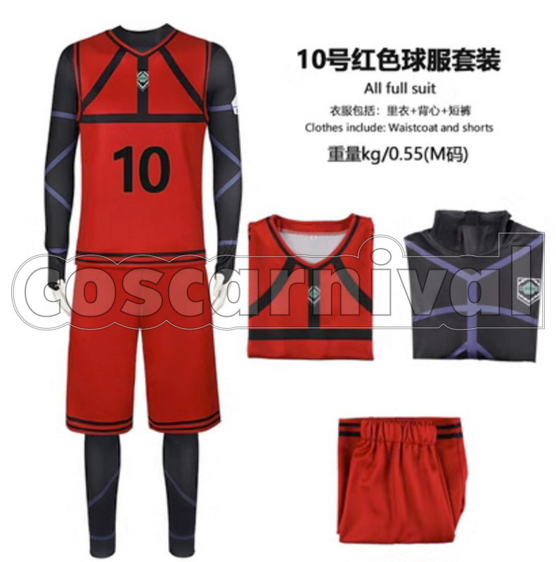 BLUE LOCK Hyoma Chigiri Reo Mikage Red Sportswear Cosplay Costume