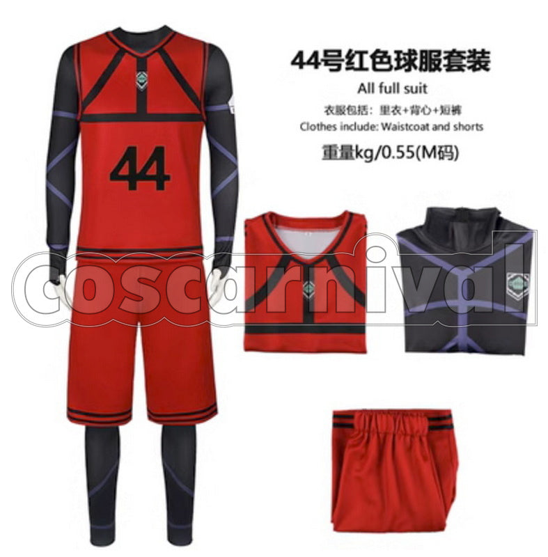 BLUE LOCK Hyoma Chigiri Reo Mikage Red Sportswear Cosplay Costume
