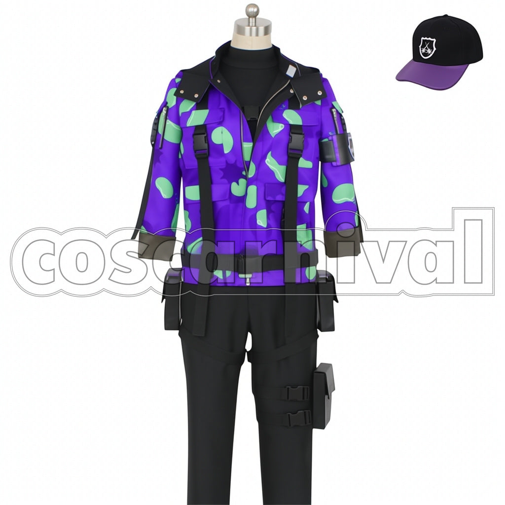 Disney Twisted-Wonderland Outfit Rook Hunt Beans Camo Cosplay Costume