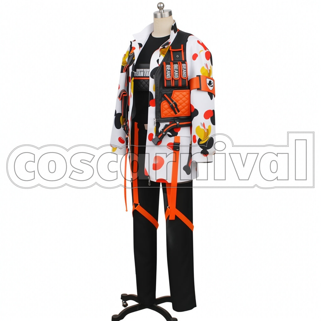 Disney Twisted-Wonderland Outfit Floyd Leech Beans Camo Cosplay Costume