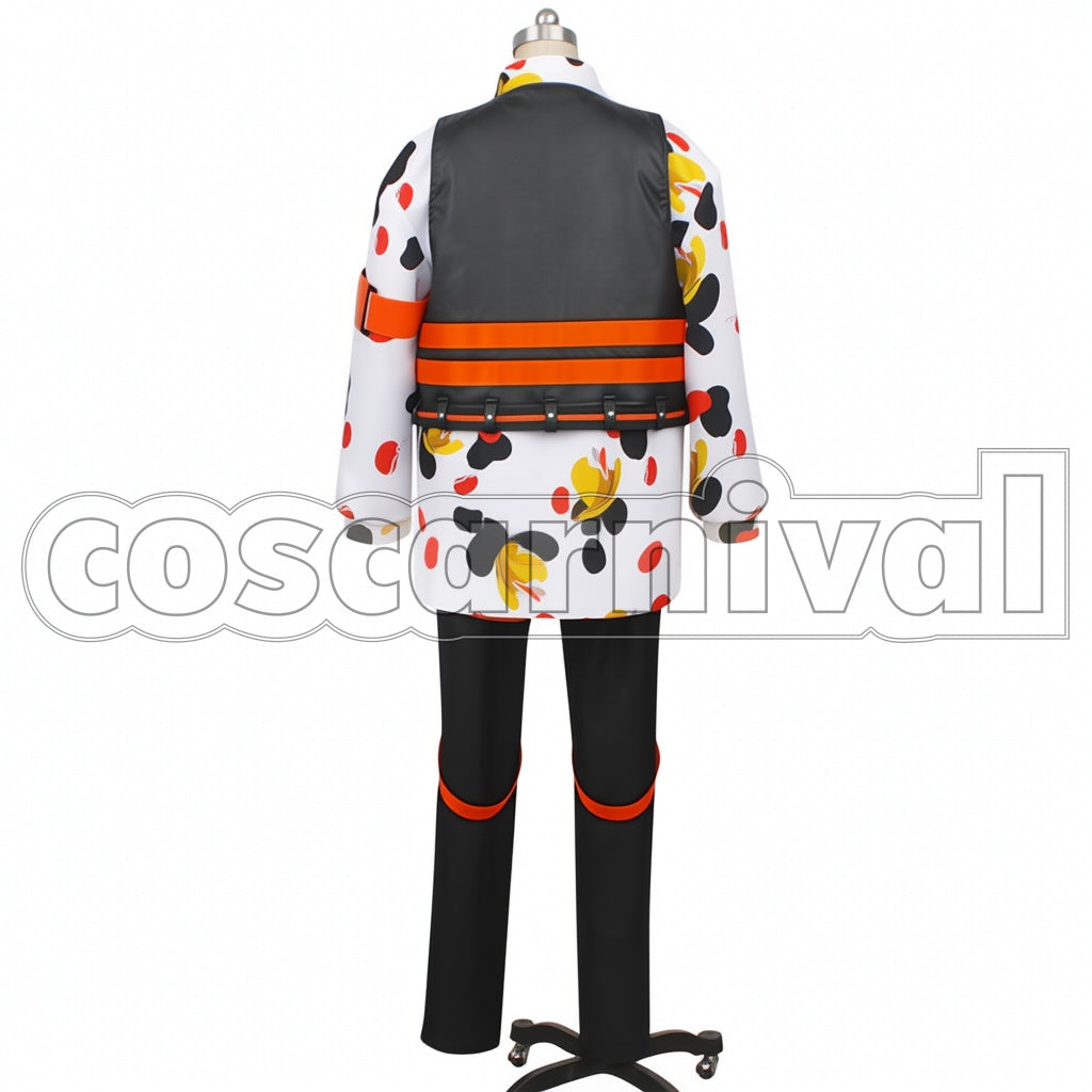 Disney Twisted-Wonderland Outfit Floyd Leech Beans Camo Cosplay Costume