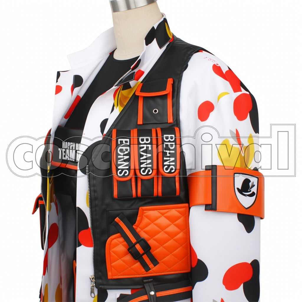 Disney Twisted-Wonderland Outfit Floyd Leech Beans Camo Cosplay Costume