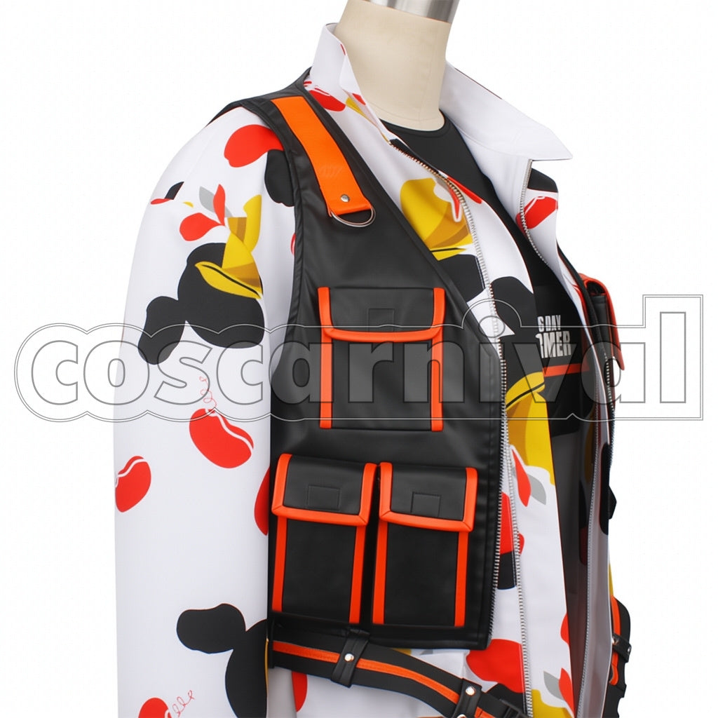 Disney Twisted-Wonderland Outfit Floyd Leech Beans Camo Cosplay Costume