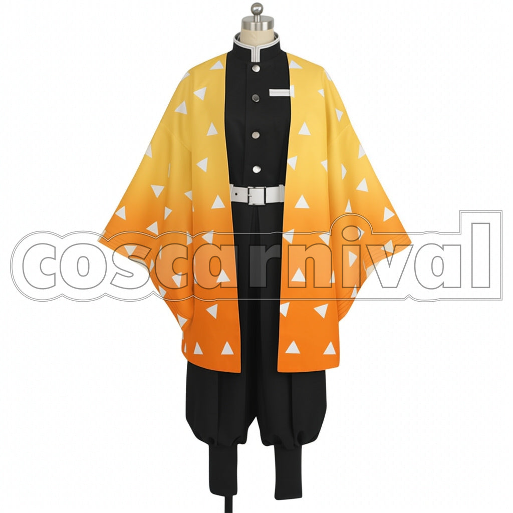 Demon Slayer: Kimetsu no Yaiba Manga Version Zenitsu Agatsuma Cosplay Costume