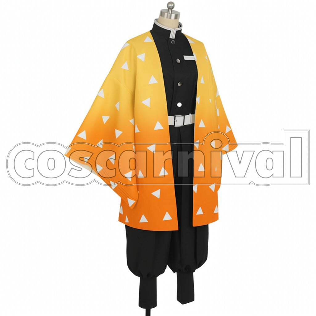 Demon Slayer: Kimetsu no Yaiba Manga Version Zenitsu Agatsuma Cosplay Costume