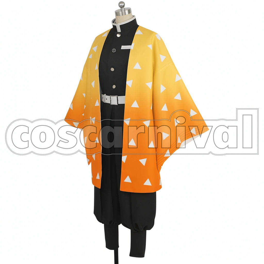 Demon Slayer: Kimetsu no Yaiba Manga Version Zenitsu Agatsuma Cosplay Costume