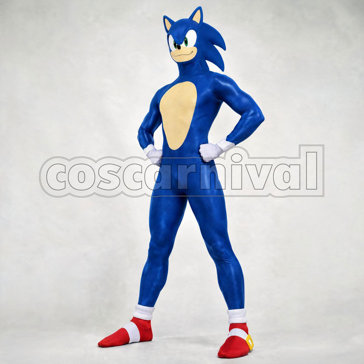 Sonic Movie Version Bodysuit  Full-Body Suit Man-Official Adult & Kids' Deluxe Zentai Halloween Costume Cosplay