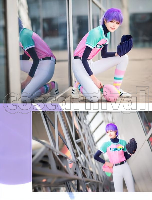 Tenma Sumeragi Kazunari Miyoshi Muku Sakisaka Kumon Hyodo First Crush Baseball Season 2 PV Baseball Uniform Cosplay cosplay costume from A3! Summer Troupe, front view 5