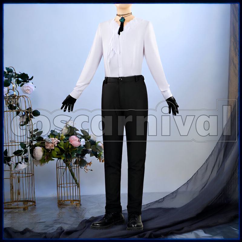 Tragodia Ritualist Cosplay cosplay costume from Arknights, front view 4