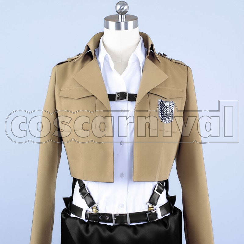 Survey Corps Mikasa Ackerman cosplay costume from Attack on Titan, front view 5