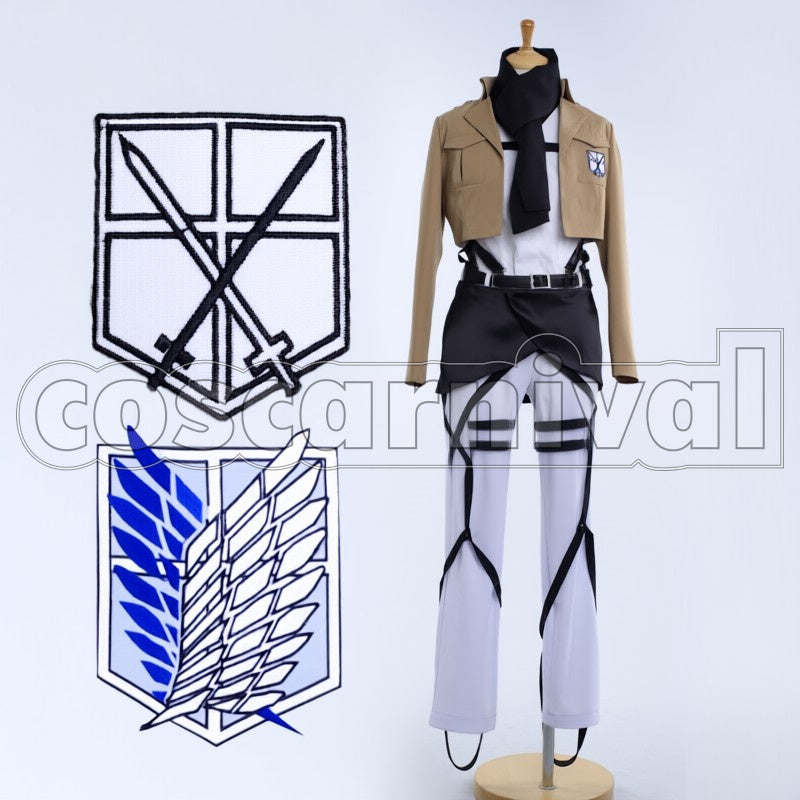 Mikasa Ackerman cosplay costume from Attack on Titan, front view
