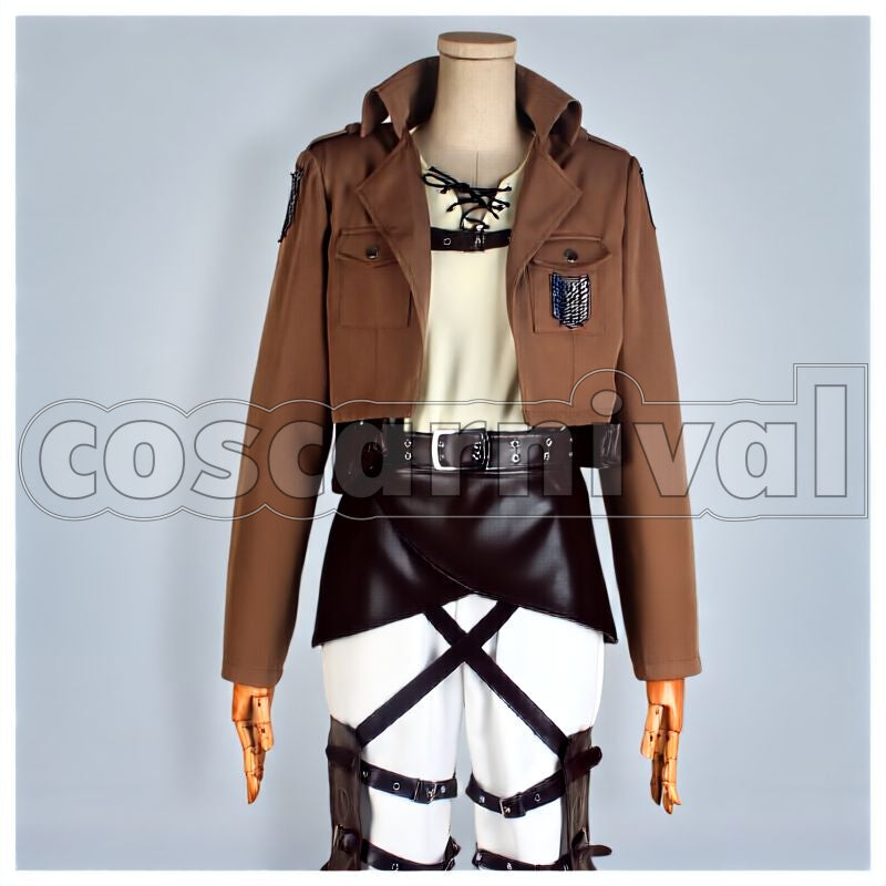 Titan Eren Yeager Survey Corps Uniform Embroidered Version Cosplay cosplay costume from Attack on, front view 1